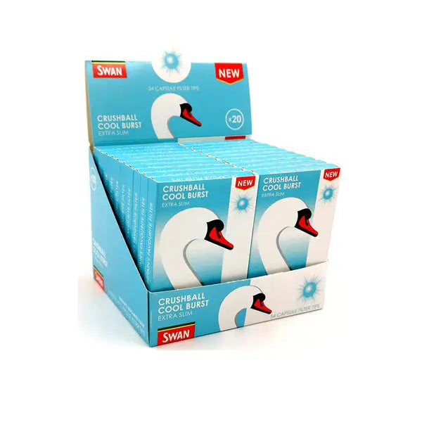 20 Swan Crushball Cool Burst Extra Slim Filter Tips - Smoking Products