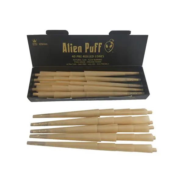 40 Alien Puff Black Gold King Size Pre Rolled 109mm Cones (HP162) Smoking Products