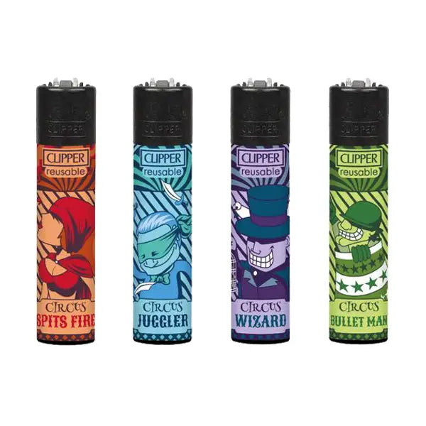 40 Clipper CP11RH Classic Large Flint Circus Life 3 Lighters - CL3C1156UKH - Smoking Products