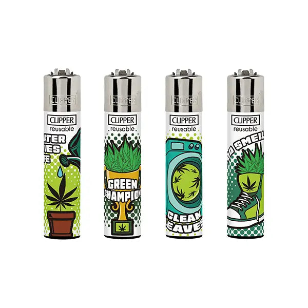 40 Clipper D48 CP11RH Classic Flint Weed Status Lighters - CL3A1716UKH - Smoking Products