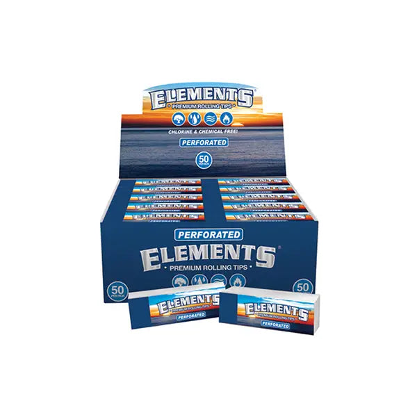 50 Elements Premium Rolling Tips - Perforated - Smoking Products