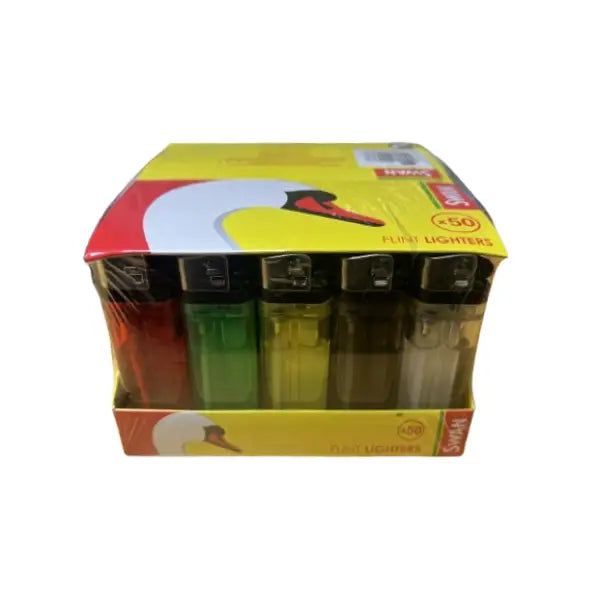 50 x Swan Disposable Lighters - 50 x Swan Lighters - Smoking Products