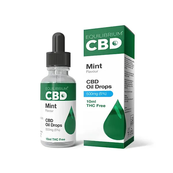CBD mint flavored oil drops in 500mg Equilibrium CBD Oil 10ml bottle