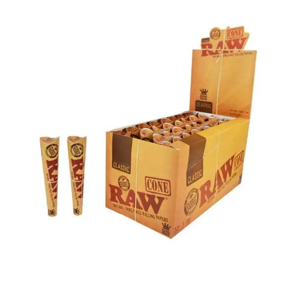 6 x 32 RAW Classic Natural Hemp 1¼ Pre-Rolled Cones - Smoking Products