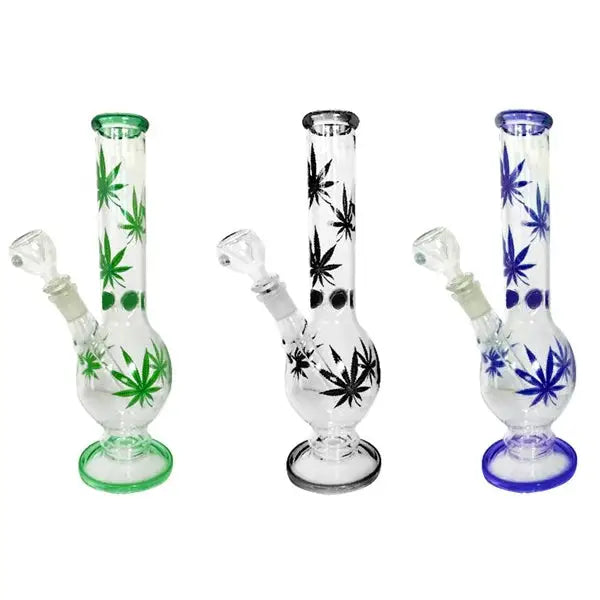 6 x 4Smoke 14’’ Leaf Design Glass Bong - GB66 / GB67 - Smoking Products