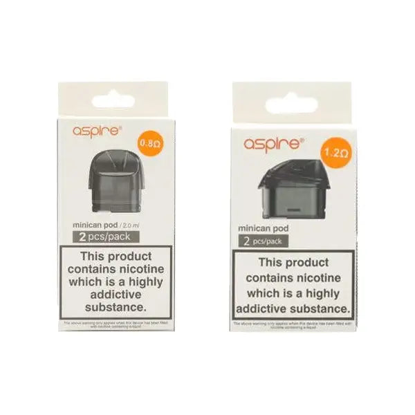 Aspire Minican Replacement Pods Two Pack 2ml (0.8Ohm/1.2Ohm) - Vaping Products