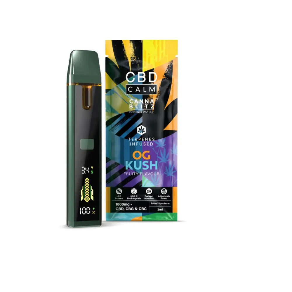 CBD Calm CANNABLITZ 1800mg CBD + CBG + CBC Prefilled Pod Vape Kit - CBD Products