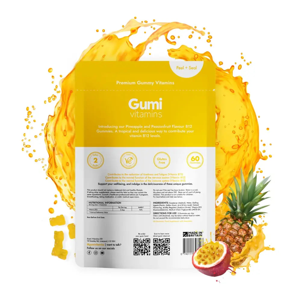 Gumi Vitamins Restore B12 Gummies - 60 Gummies - Nootropics & Supplements