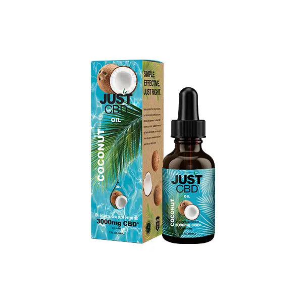 Just CBD 3000mg Coconut Oil Tincture - 30ml - CBD Products