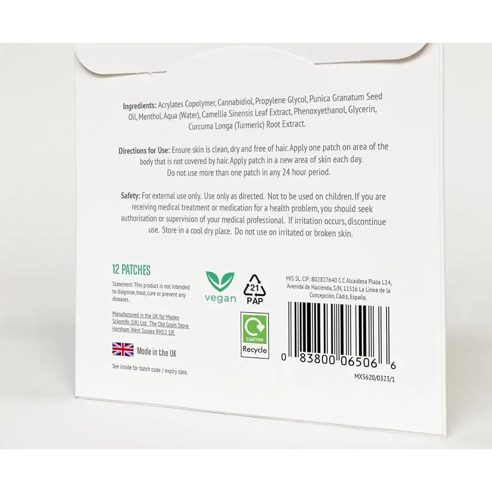 Medex Essentials Extra Strong Transdermal 70mg CBD Patches - 12 Patches - CBD Products
