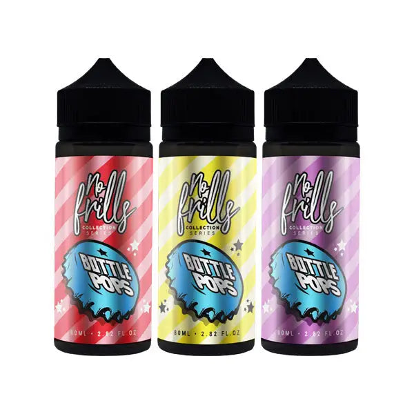 No Frills Collection Bottle Pops 80ml Shortfill 0mg (80VG/20PG) - Vaping Products