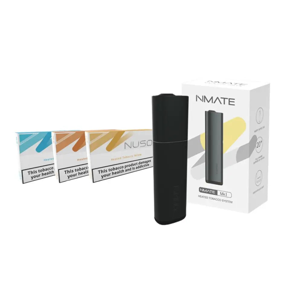 NUSO Heated Tobacco Sticks Starter Kit Bundles Strength 5 - 10 Packs (Free Nmate Device) - Blue - Vaping Products