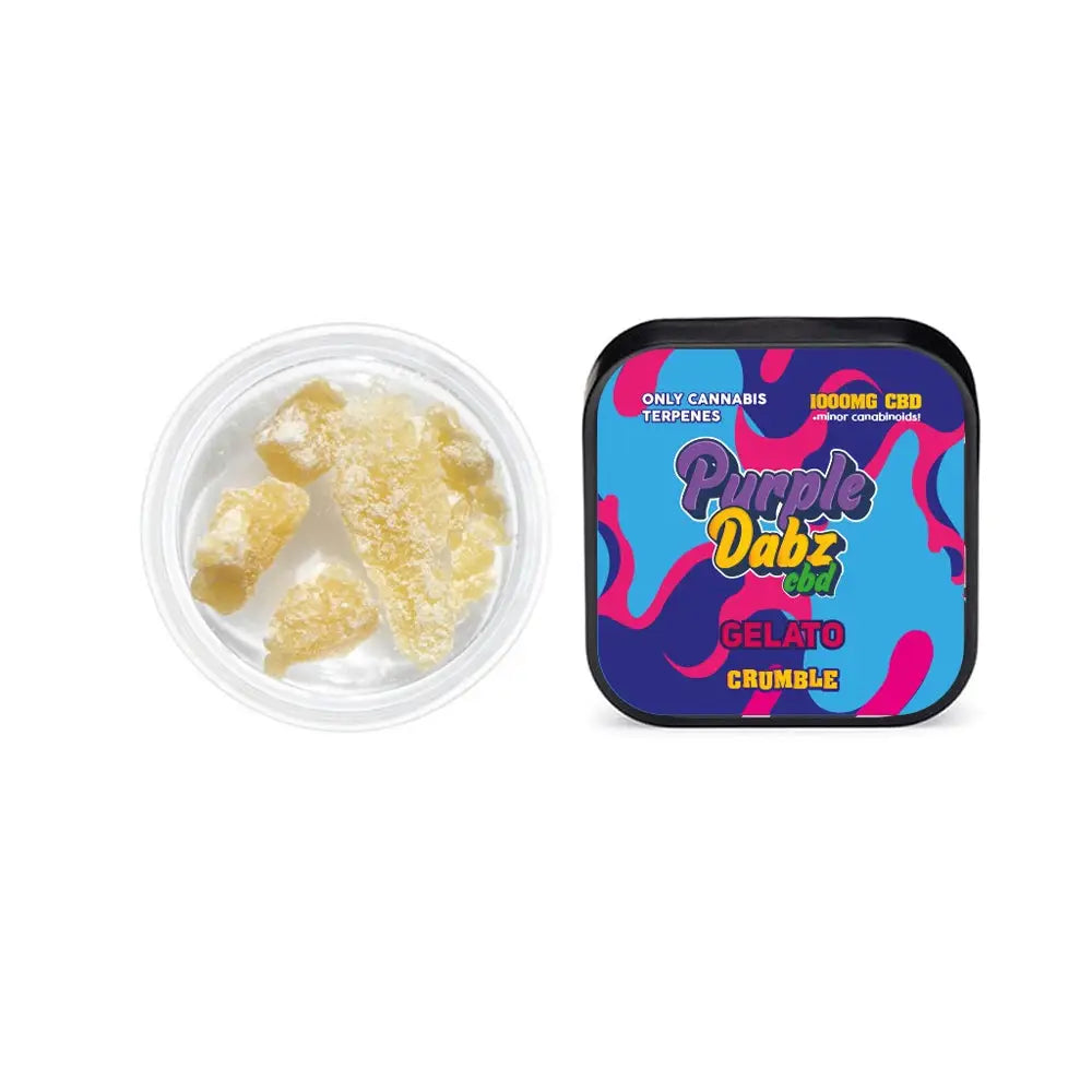 Purple Dabz by Purple Dank 1000mg CBD Crumble - Gelato (BUY 1 GET 1 FREE) - 0.5g - CBD Products