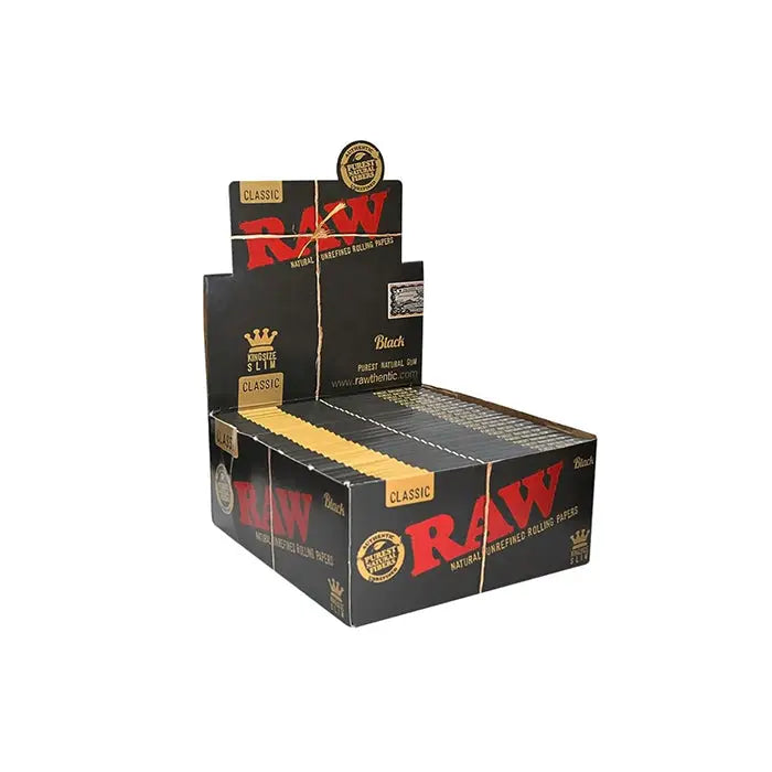 Raw Classic King Size Slim Black Rolling Papers - Smoking Products
