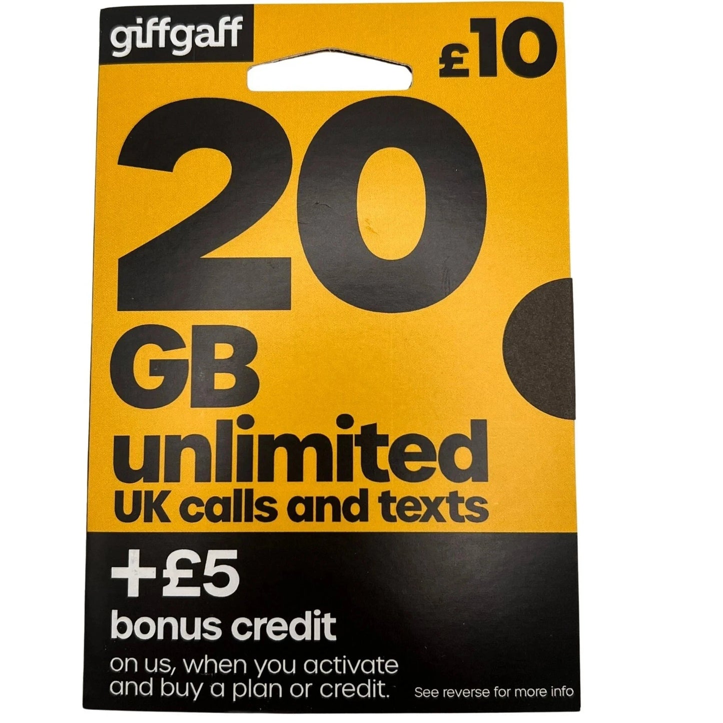 Giffgaff SIM Card UK | £5 Free Credit | 4G & 5G Ready | No Contract PAYG | 3-in-1 Nano Micro Standard | O2 Network