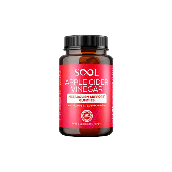 SOOL 500mg Apple Cider Vinegar Gummies - 60 Pieces - Nootropics & Supplements