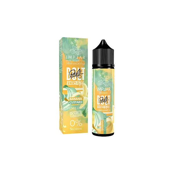 0mg Imp Jar x Zeus Bolt 50ml Shortfill (50VG/50PG) - Banana Custard - Vaping Products