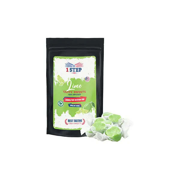 1 Step CBD 250mg Full Spectrum CBD Lime Taffy Grab Bag - 150g - CBD Products