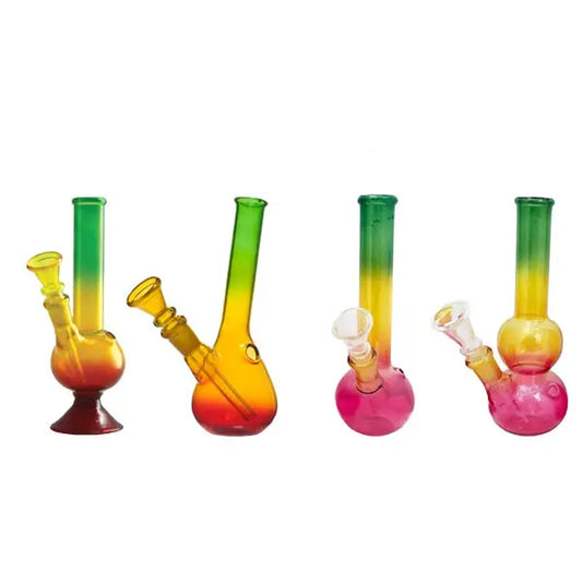10 x 8’’ Rasta Colour Small Glass Bong - GB49 - Smoking Products