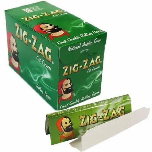 100 Zig-Zag Green Regular Size Rolling Papers - Smoking Products