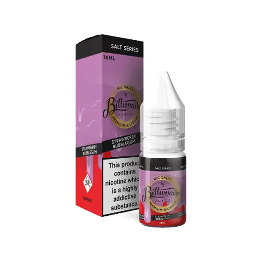 10mg Billionaire Juice Salt Series 10ml Nic Salts (50VG/50PG) - Strawberry Bubblegum - Vaping Products