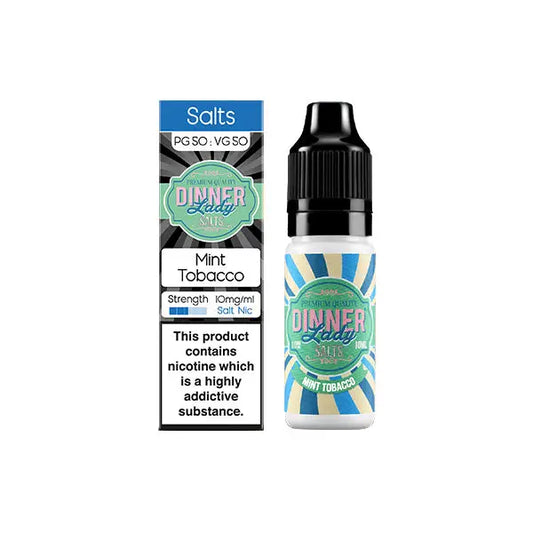 10mg Dinner Lady Tobacco Salts 10ml Nic Salts (50VG/50PG) - Mint Tobacco - Vaping Products