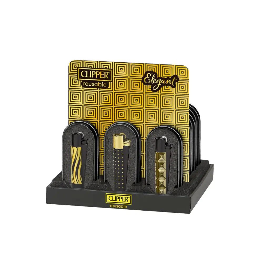 12 Clipper CMP11 Metal Large Flint Elegant Lighters - CM3S146UKX - Smoking Products