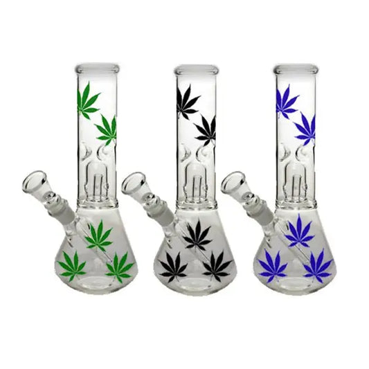 12’’ Large Leaf Designed Glass Bong - GB-85 - Smoking Products