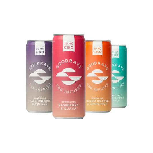 12 x Goodrays 30mg CBD 4 Flavour 250ml Cans - CBD Products