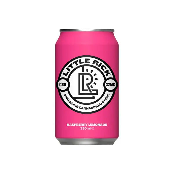 Pink Little Rick raspberry lemonade can from 12 x Little Rick 32mg CBD Sparkling 330ml Raspberry Lemonade product