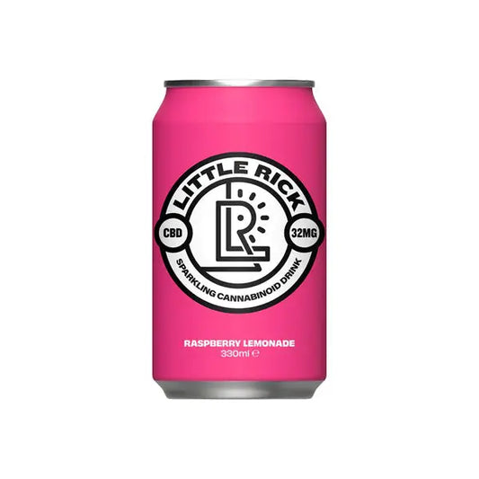 Pink Little Rick raspberry lemonade can from 12 x Little Rick 32mg CBD Sparkling 330ml Raspberry Lemonade product