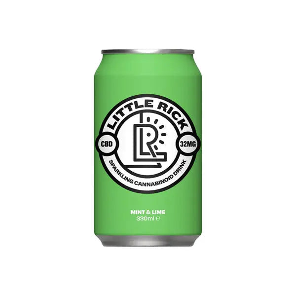 Green Little Rick mint and lime cannabis-infused sparkling drink can for relaxation