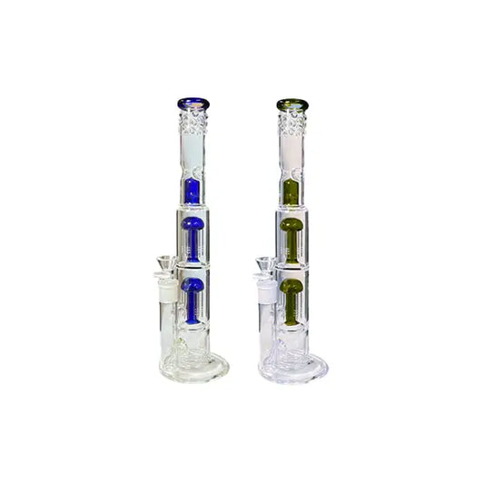 14’’ Large Percolator Glass Bong Mixed Designs -BG007 - GS1195 - Smoking Products