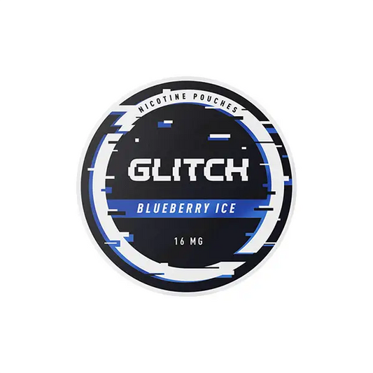16mg Glitch Regular Nicotine Pouches - 20 Pouches - Blueberry Ice - Smoking Products