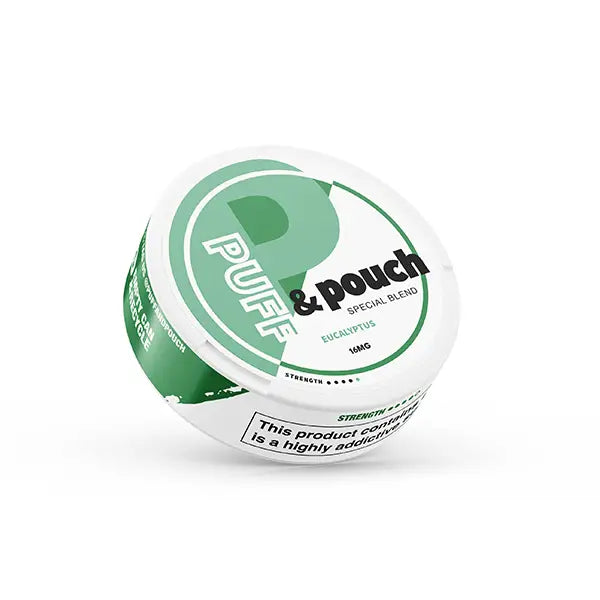 16mg Puff & Pouch Snus Nicotine Pouches - 20 Pouches - 5 Flavours - Eucalyptus - Smoking Products