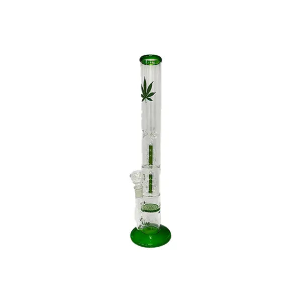 18’’ Large Percolator Glass Bong Leaf Mixed Designs -GS1534 - GB98 - Smoking Products
