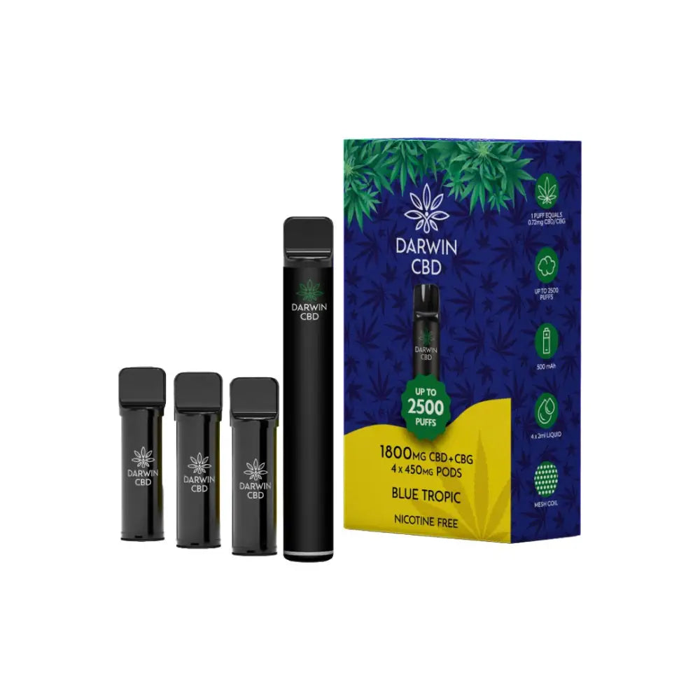 1800mg Darwin CBD + CBG 4 in 1 Pod Vape Kit 2500 Puffs - CBD Products