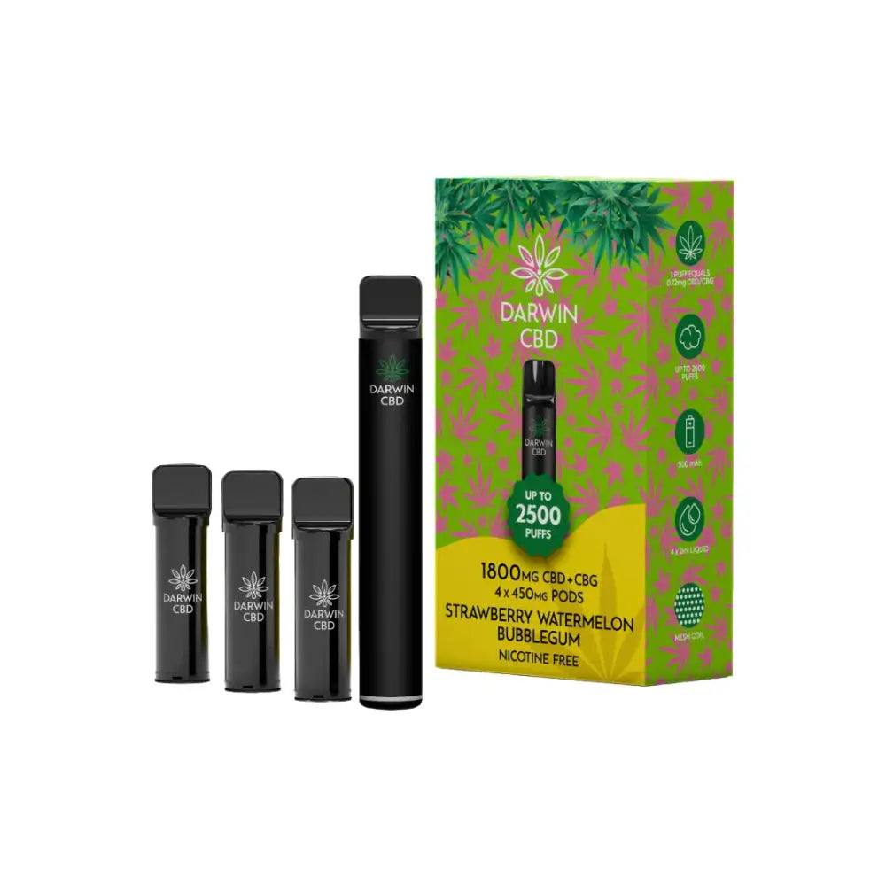 1800mg Darwin CBD + CBG 4 in 1 Pod Vape Kit 2500 Puffs - CBD Products