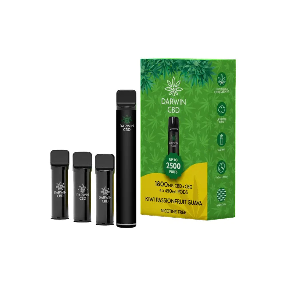 1800mg Darwin CBD + CBG 4 in 1 Pod Vape Kit 2500 Puffs CBD Products