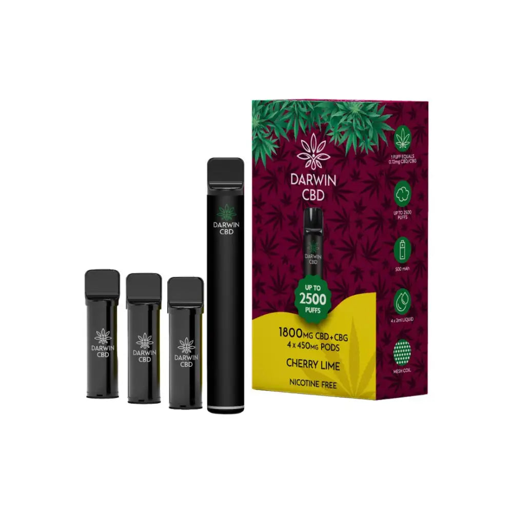 1800mg Darwin CBD + CBG 4 in 1 Pod Vape Kit 2500 Puffs - CBD Products