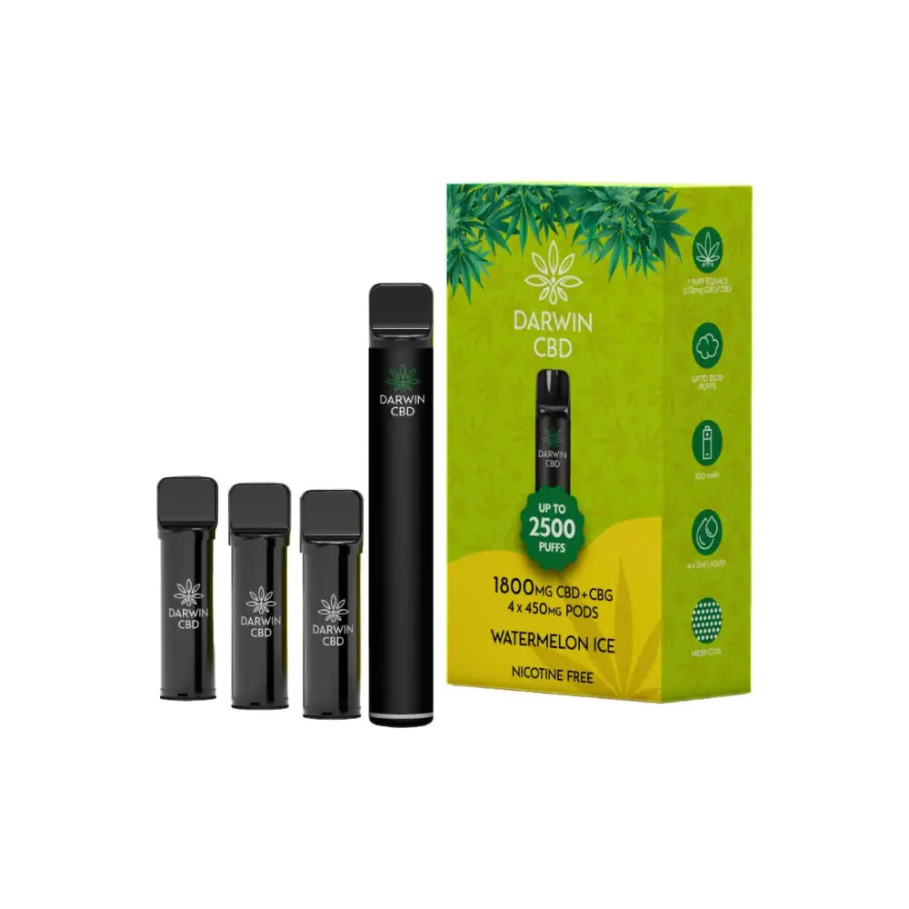 1800mg Darwin CBD + CBG 4 in 1 Pod Vape Kit 2500 Puffs - CBD Products