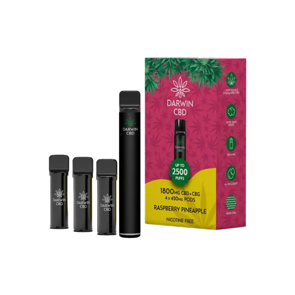 1800mg Darwin CBD + CBG 4 in 1 Pod Vape Kit 2500 Puffs - CBD Products
