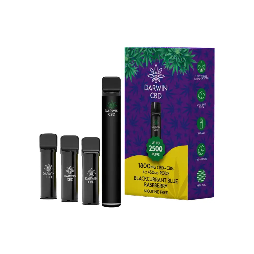 1800mg Darwin CBD + CBG 4 in 1 Pod Vape Kit 2500 Puffs - CBD Products