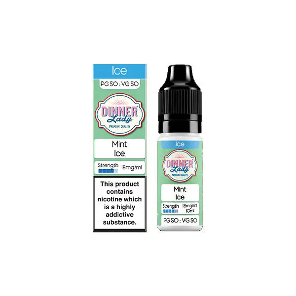 18mg Dinner Lady 50:50 Ice 10ml (50VG/50PG) - Mint Ice - Vaping Products