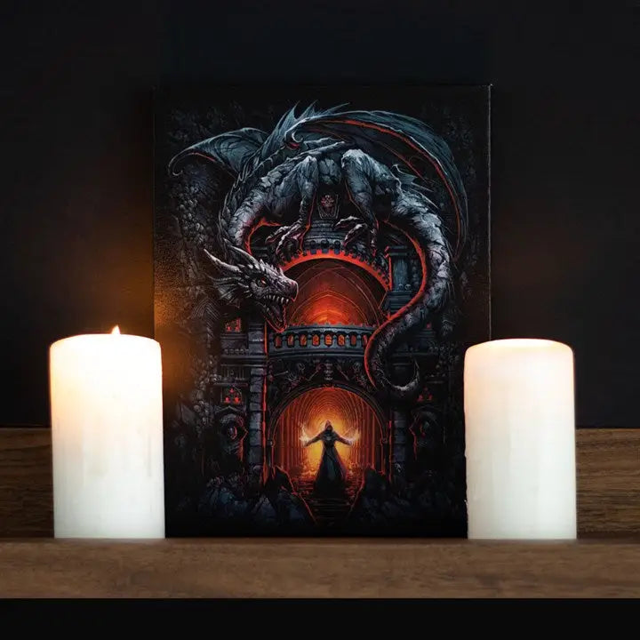 19x25cm Dragon’s Lair Canvas Plaque by Spiral Direct