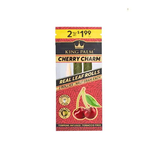 2 King Palm 0.5g Flavoured Wrap Rollies - Cherry Charm - Smoking Products
