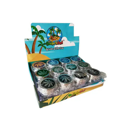 2 Parts Metal Silver Grinder - SMK523DYS - Smoking Products