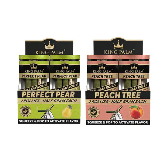 20 King Palm 0.5g Flavoured Wrap Rollies - Display Pack - Perfect Pear - Smoking Products