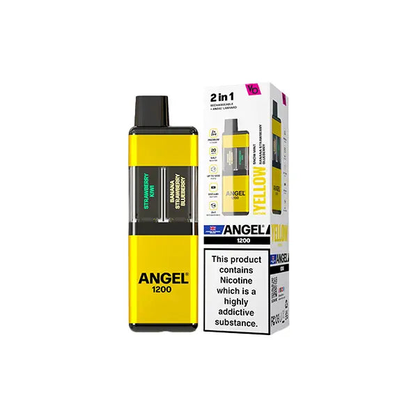 20mg Angel 1200 2in1 By Vapes Bar Dual Prefilled Pod Kit 1200 Puffs - Yellow Edition - Vaping Products
