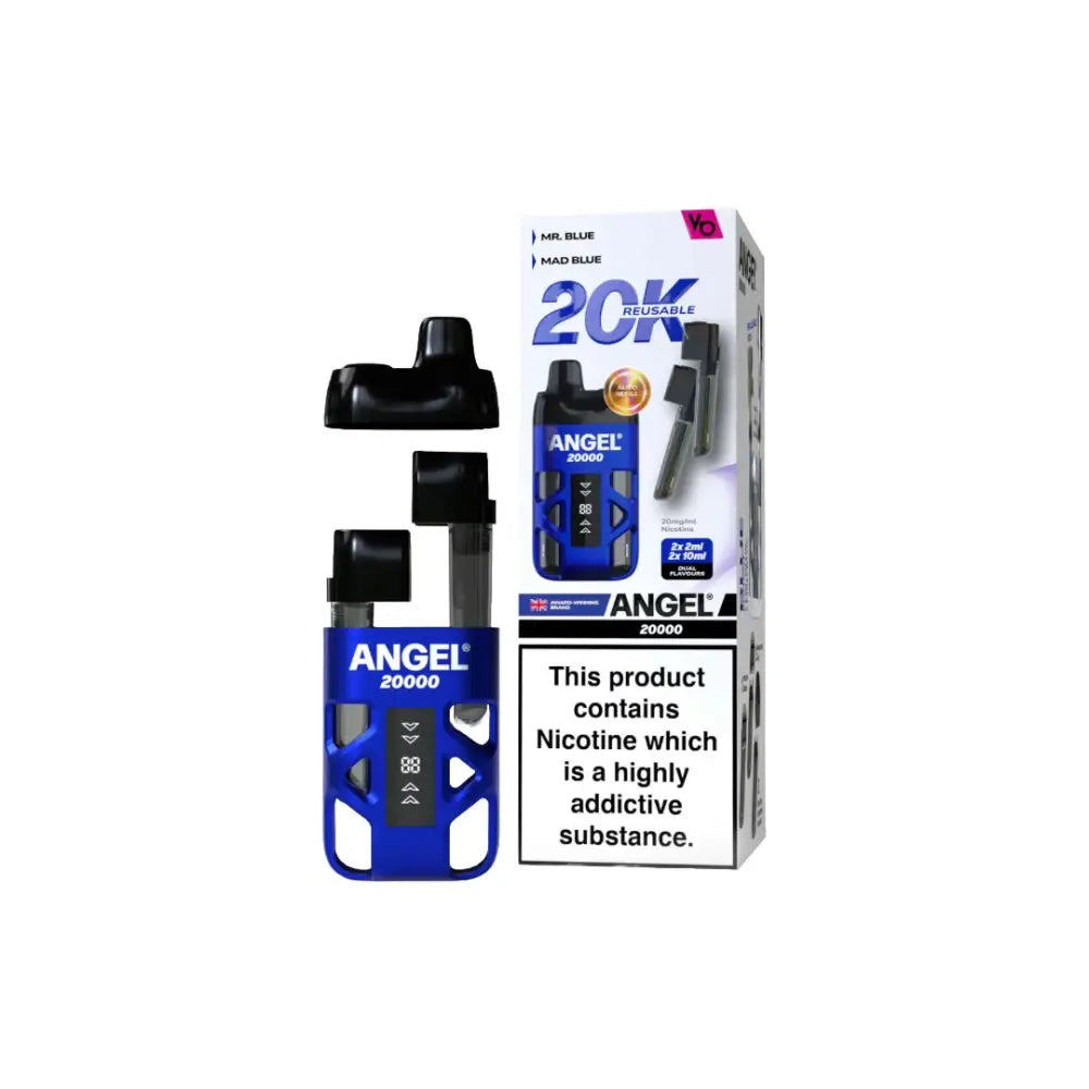 20mg Angel 20000 by Vapes Bars Duel Prefilled Pod Vape Kit 20000 Puffs - Blue Edition - Vaping Products
